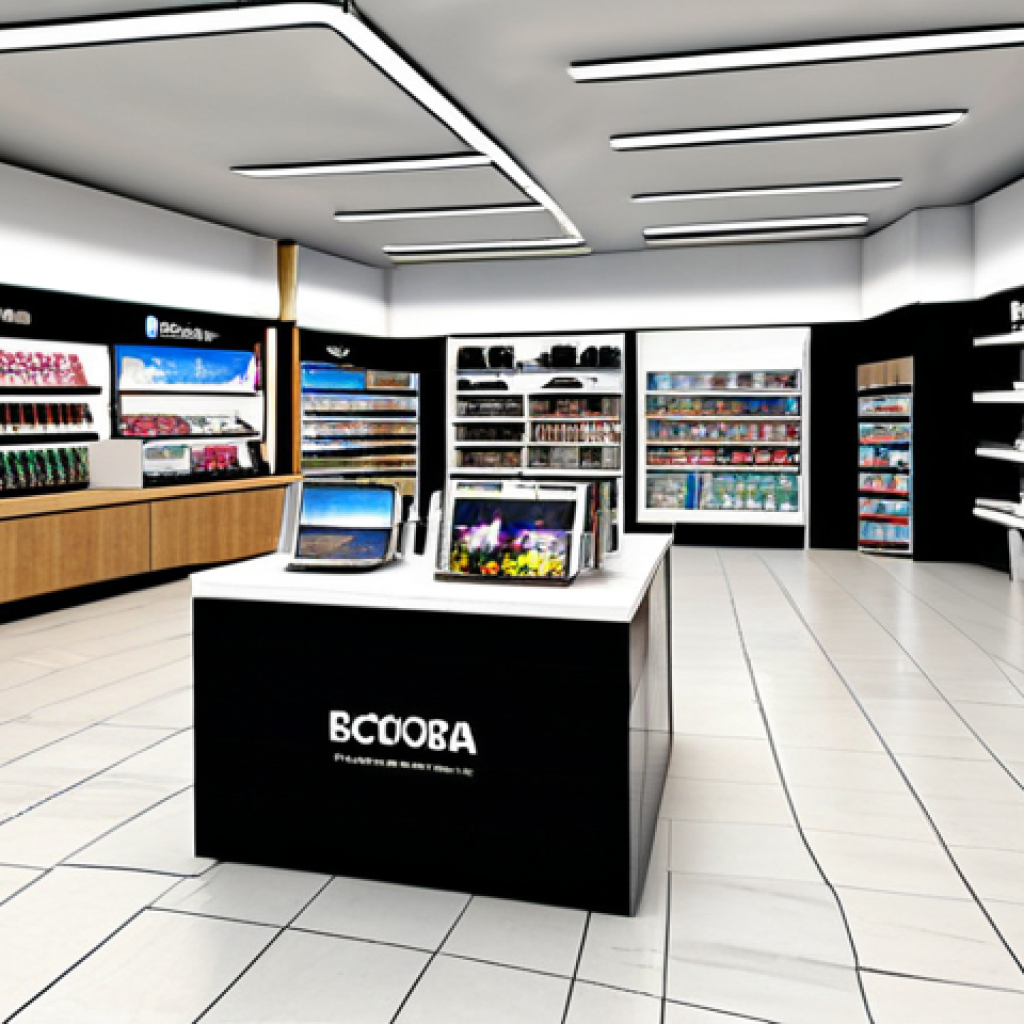 Modern Retail Convergence**

"A bright, modern retail store interior showcasing a blend of digital displays and physical product displays, fully clothed shoppers browsing casually, appropriate content, safe for work, professional store design, perfect anatomy, natural proportions, family-friendly environment, high-quality rendering."

**