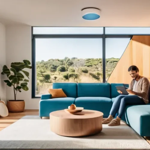 디지털 물리적 통합의 보안 이슈와 해결 방안 - **Prompt:** "A vibrant, cozy living room in a modern Portuguese home. Sunlight streams through a win...